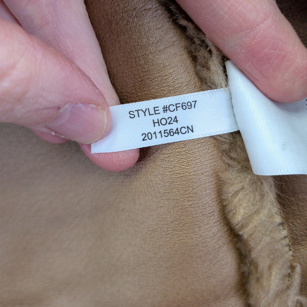 J Crew Faux Fur Peacoat Teddy‎ Coat Double Breast Warm Winter Jacket Women Large - Picture 6 of 10